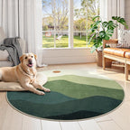 4ft Abstract Round Rug, Soft Washable Non-Slip Mountain Circle Classroom Rug - Image 2