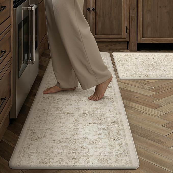 Anti Fatigue Kitchen Mats 2PCS Beige Neutral Mats by WondRg