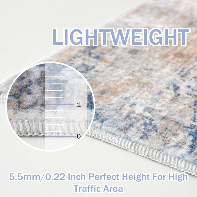 IOHOUZE Abstract Runner Rug 3x14 Ft Long Washable Runners - Image 6