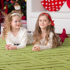 3x5 Green Washable Area Rug for Bedroom, Modern Geometric Shag Non-Slip Living - Image 3