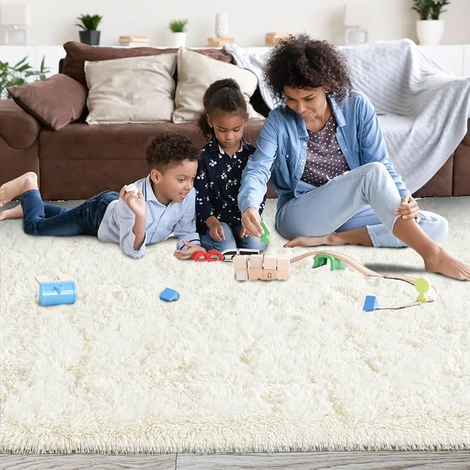 5x7ft Fluffy Fuzzy Area Rug for Living Room Bedroom, Ultra Soft Rugs for Living - Image 6