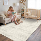 Latte&Fog Vintage 5x7 Washable Area Rugs, Ivory Rug - Image 5
