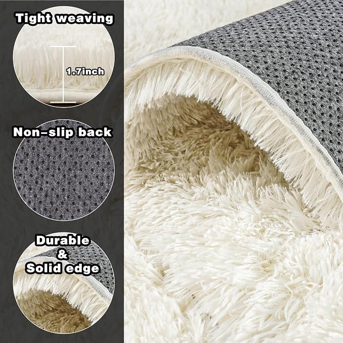5x7ft Fluffy Fuzzy Area Rug for Living Room Bedroom, Ultra Soft Rugs for Living - Image 5