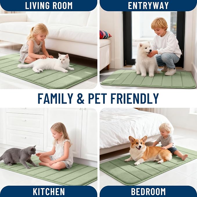 OLANLY Memory Foam Bath Mat 40x24, Super Soft Absorbent Bathroom Rugs, Quick Dry - Image 9