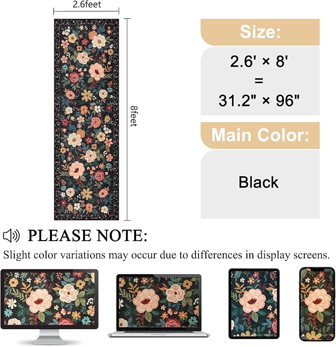DUKINO Runner Rug, 2.6x8 Kitchen Rugs - Image 2