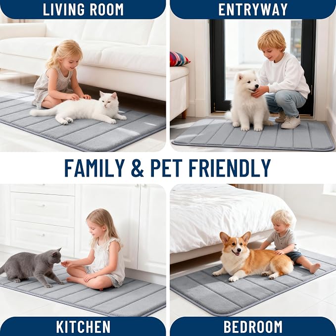 OLANLY Memory Foam Long Bathroom Rugs Runner 70x24, Super Soft Absorbent Bath - Image 9