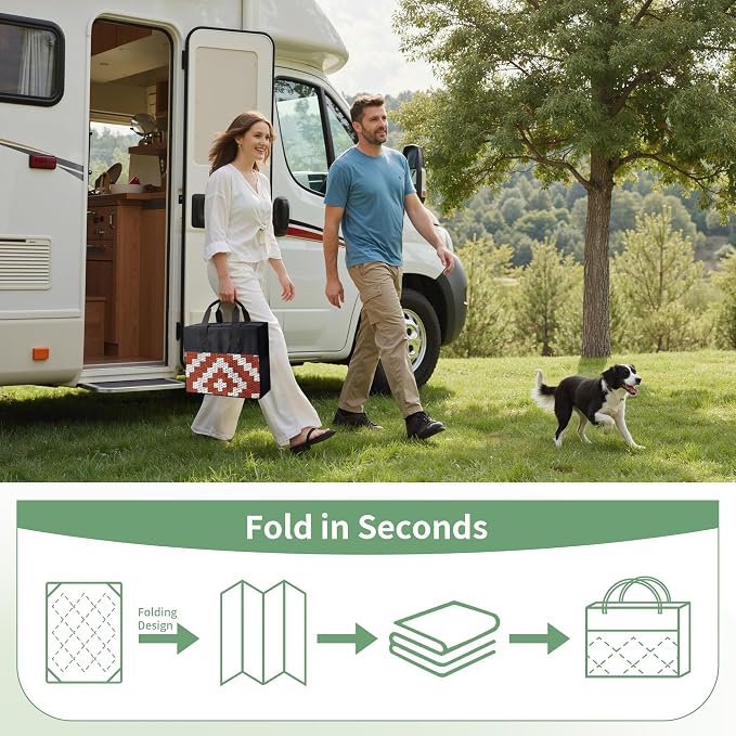 GENIMO Outdoor Rug for Patio, Waterproof Halloween RV Camping Mat Lightweight - Image 6