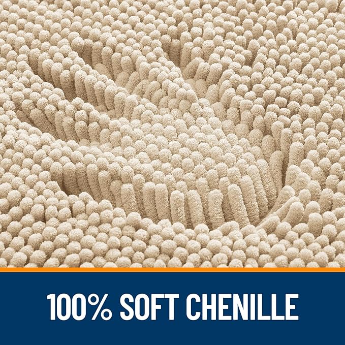 OLANLY Small Bathroom Rugs 24x16, Extra Soft Absorbent Chenille Bath Rugs - Image 3