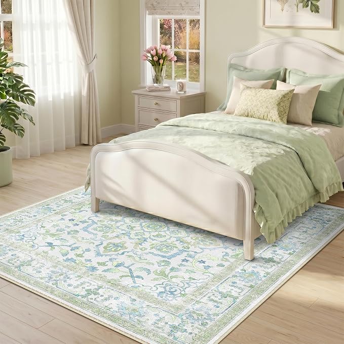 CAPALOCA Machine Washable Rugs Nursery Rug Sq4ft Cute Girl Non Slip Low Pile - Image 3