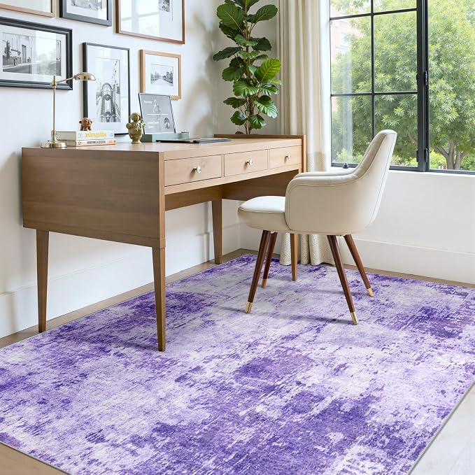 RELEANY Washable Area Rugs 4'x6' Non-Slip Modern Abstract Soft - Image 4
