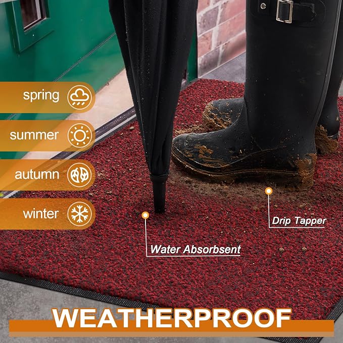 Mibao Front Door Mat Indoor Entrance, Dirt Trapper Welcome Mat - Image 3