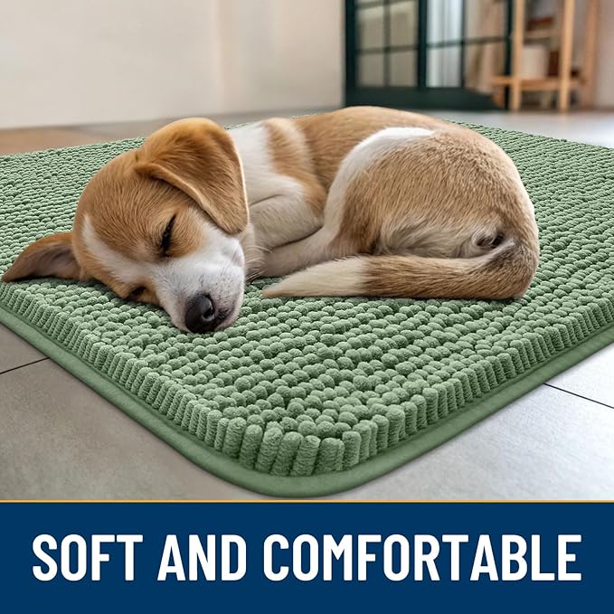 Smiry Dog Door Mat for Muddy Paws 71x46, Absorbent Dirt Trapper, Non-Slip - Image 2