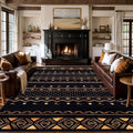 SERISSA 9x12 Area Rugs for Living Room, Washable Non-Slip Black and Gold Boho by SERISSAHomeDecorCollection