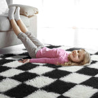 KICMOR Area Rugs for Bedroom Living Room, 4x6 Black and White Fluffy Soft - Image 8