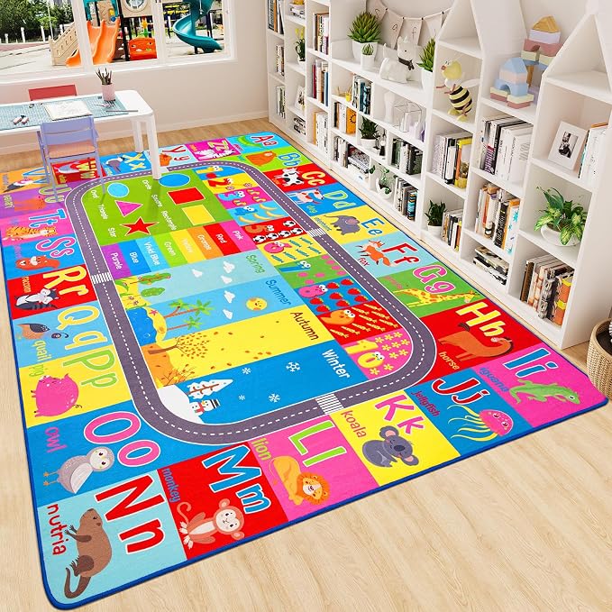 HOMORE Kids Rug, 7x10 ABC Rugs for Playroom Educational Rug for Childerns - Image 4