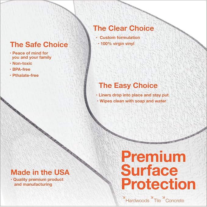 Clear Hard Floor Runner, USA Made, 44 Inch Round, 2mm Thick Clear Vinyl - Image 5