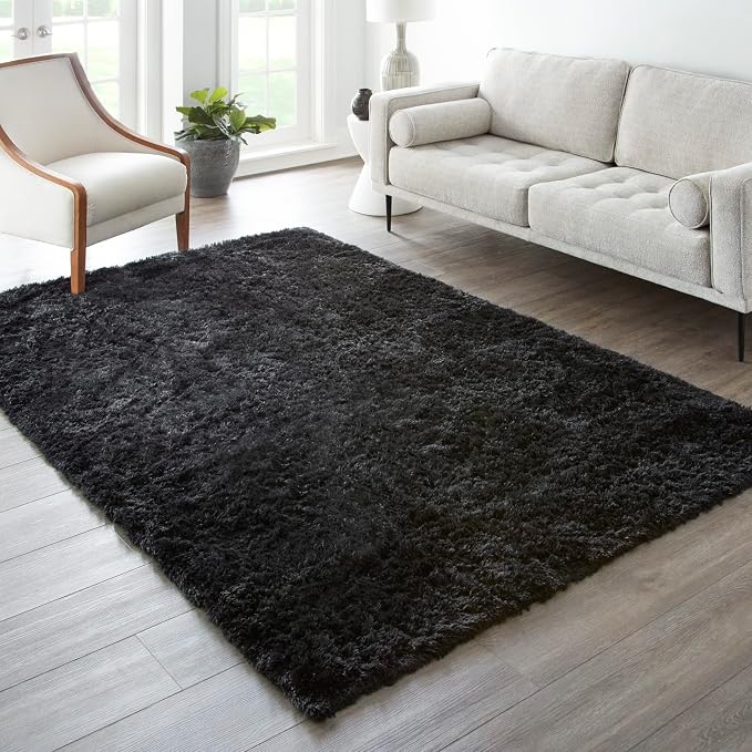 Ophanie 6x9 Black Rugs for Living Room, Large Fluffy Shag Fuzzy Plush Soft Area - Image 5