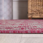 JONATHAN Y Vintage Filigree Indoor Outdoor Runner Rug 2X8 Light Gray/Fuchsia - Image 6