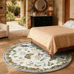Washable Round Rugs for Bedroom 4ft: Living Room Rug Stain Resistant Non Slip - Image 5