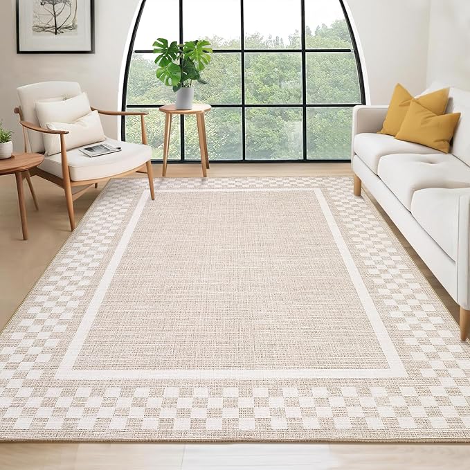 Small Bedroom Area Rug 3x5 Checkered Area Rug - Image 8