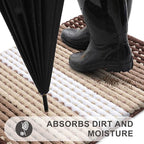 Kitinjoy Indoor Outdoor Door Mat, 48x30 Non-Slip Absorbent Dirt Trapper - Image 2