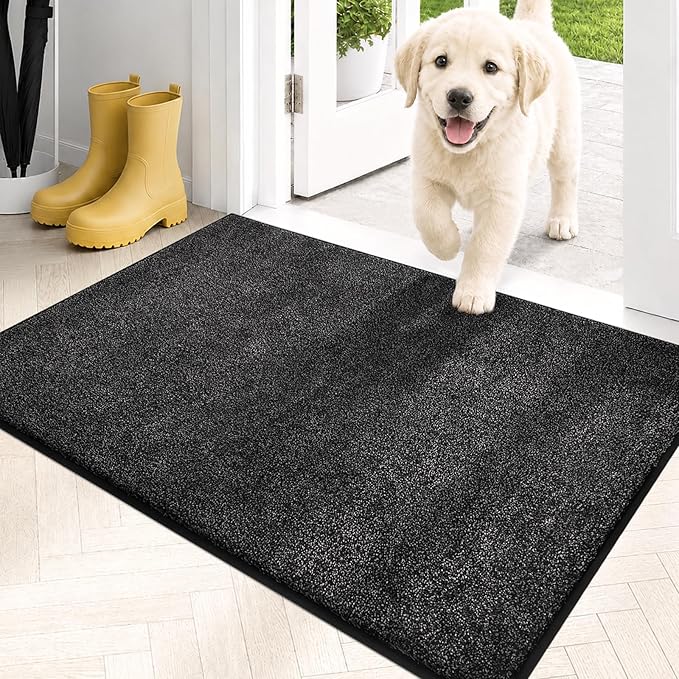 PURRUGS Dirt Trapping Door Mat 20" x 31.5", Non-Slip Machine Washable Entryway by PURRUGS