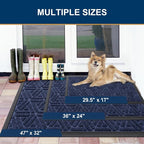 Smiry Front Door Mat Outside Entrance, Heavy Duty Sturdy Natural Rubber Doormat - Image 2
