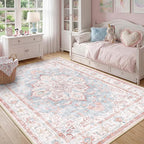 CAPALOCA Machine Washable Rugs Nursery Rug 7x9 Cute Girl Non Slip Low Pile - Image 2