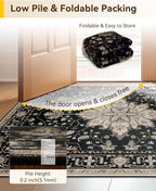 RELEANY Area Rugs Runner 2'6"x14' Washable Non-Slip, Floral Vintage Distress - Image 4