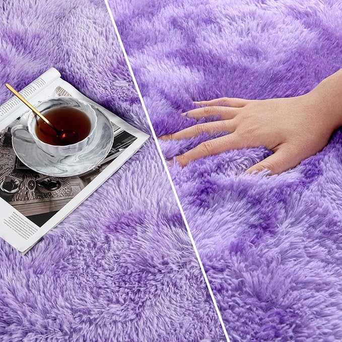 Deerhoo Large Shag Area Rugs 6 x 9, Tie-Dyed Plush Fuzzy Rugs - Image 3