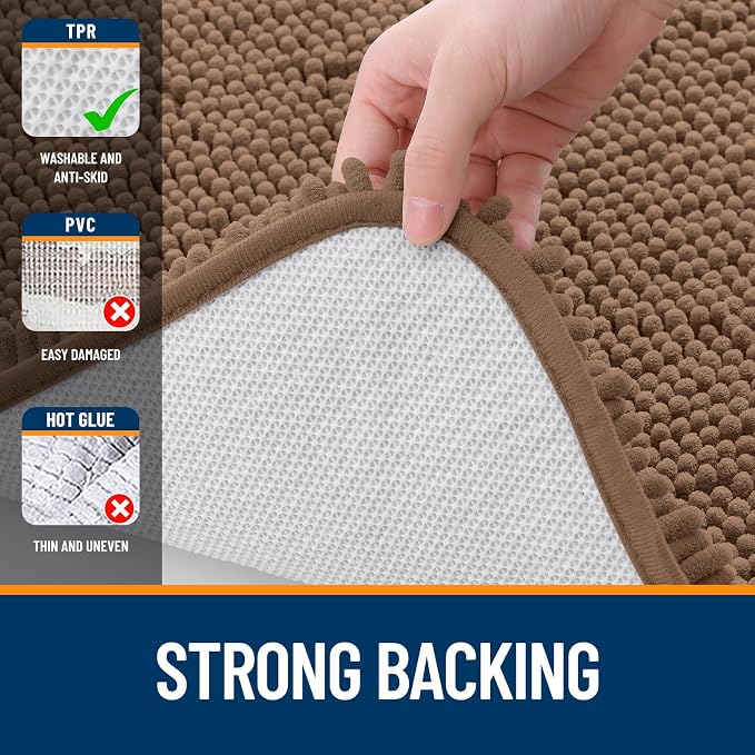 OLANLY Bathroom Runner Rugs 47x20, Extra Soft Absorbent Chenille Bath Rugs - Image 6