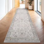 Light Gray Washable 2x8 Hallway Runners, Kitchen Runner Rug, Non-Slip & Stain - Image 6