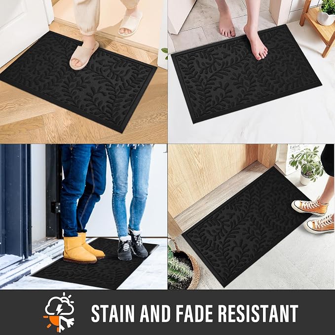 HIYARD Front Door Mat, Absorbent Dirt Trapping Welcome Door Mat Indoor Outdoor - Image 6