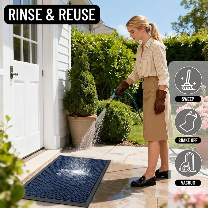 OLANLY Front Door Mat Outside Entrance 29.5x17, Heavy Duty Sturdy Natural - Image 8