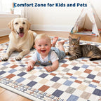 GarveeHome 10x13 Area Rug for Large Living Room Modern Colorful Checkered Throw - Image 5