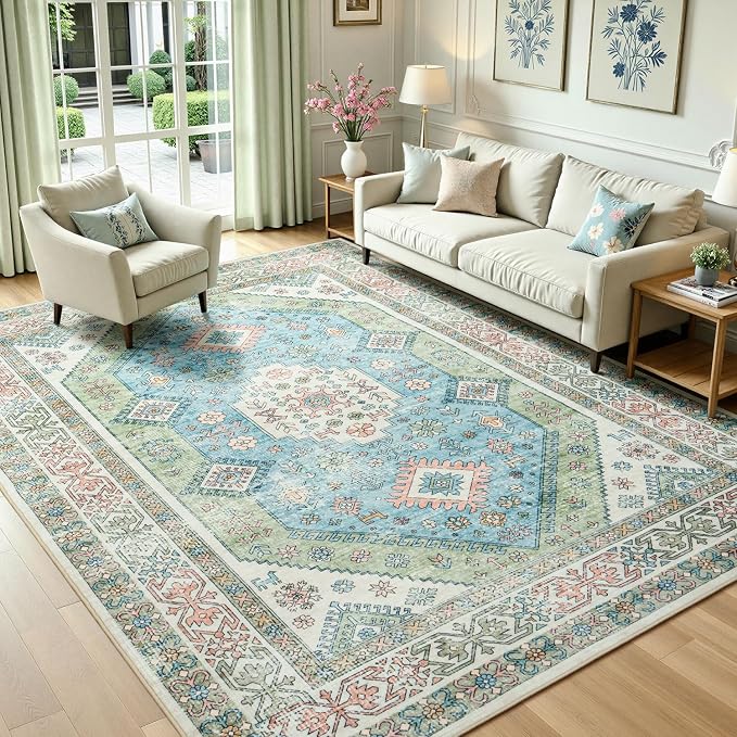 Lofus Vintage Living Room Rugs 5x7, Soft Machine Washable Area Rug by Lofus