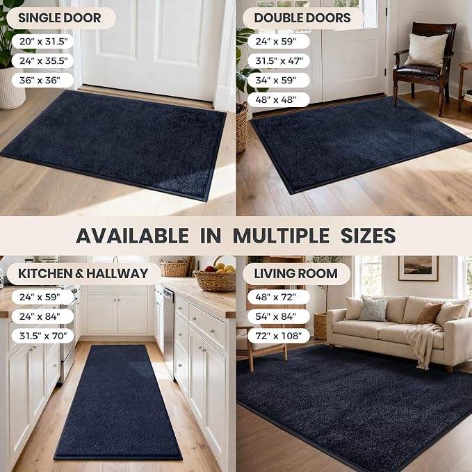 PURRUGS Dirt Trapping Door Mat 24" x 35.5", Non-Slip Machine Washable Entryway - Image 9
