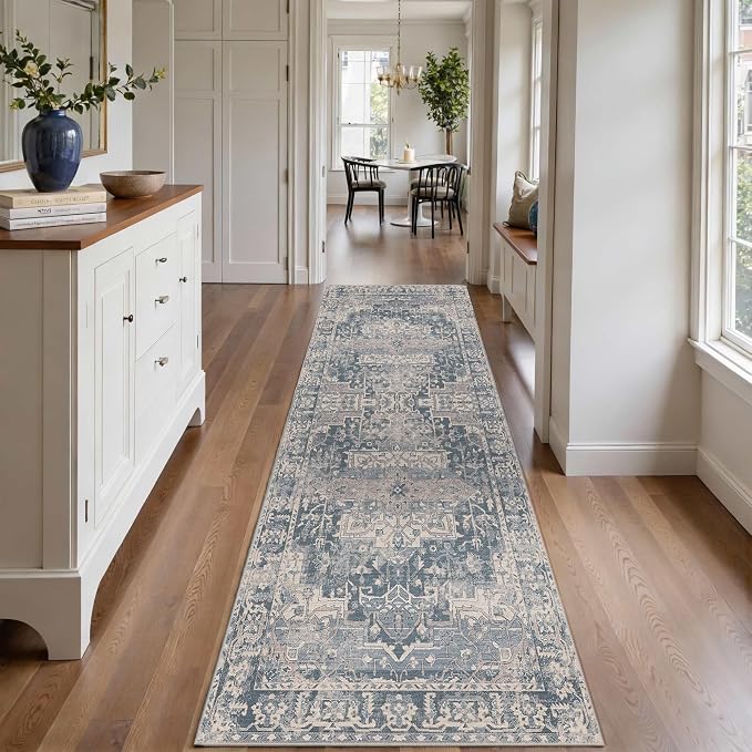 Rugxara 2x6 Runner Rug, Washable Kitchen Rugs, Non Slip Low Pile Area Rug Carpet by Rugxara
