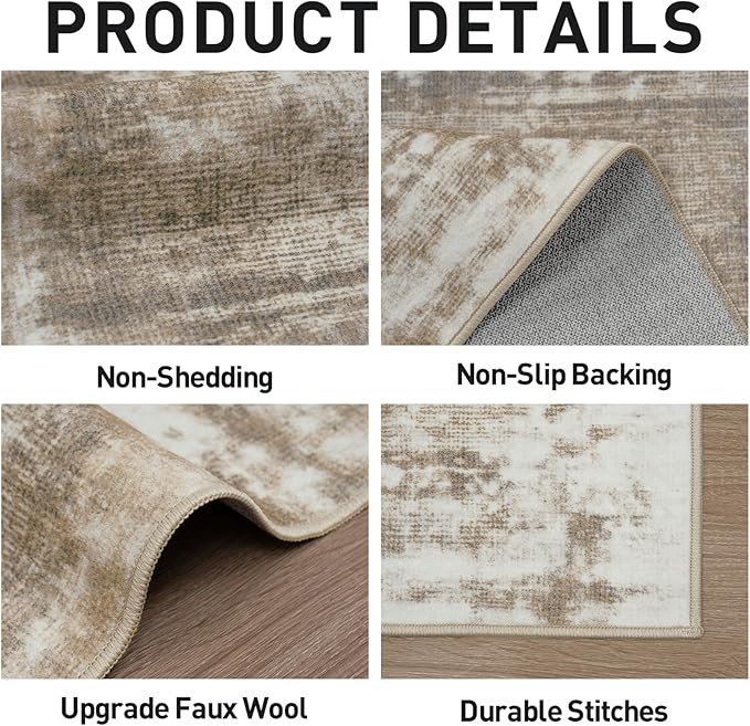 8x10 Area Rugs Washable Rug: Modern Abstract Living Room Rug Soft Anti-Skid - Image 5