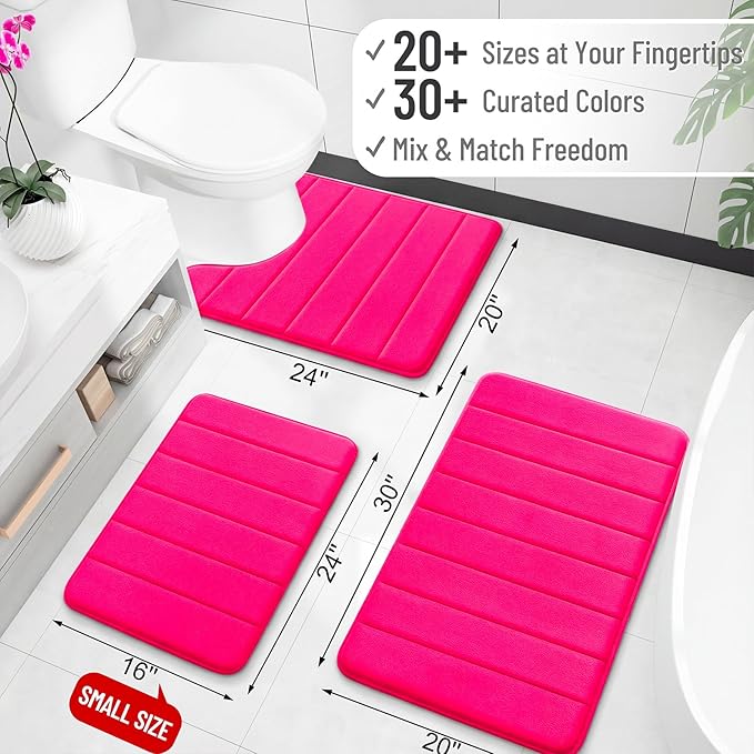 OLANLY Memory Foam Bath Mat 24x16, Super Soft Absorbent Bathroom Rugs, Quick Dry - Image 2