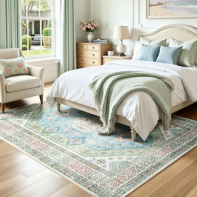 Lofus Vintage Living Room Rugs 5x7, Soft Machine Washable Area Rug - Image 2