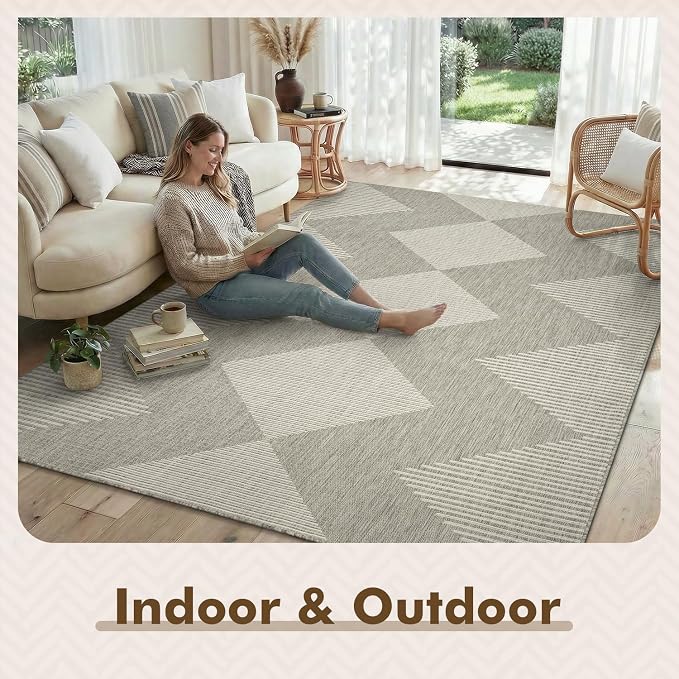 MontVoo-Outdoor Rug Carpet Patio Rug 6x9 Polypropylene Indoor Outdoor Rugs - Image 4
