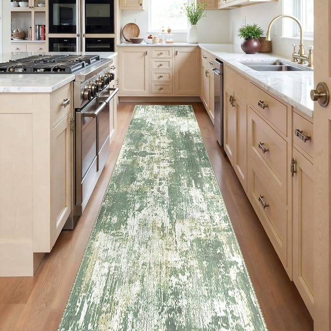 RELEANY Washable Area Rugs 2'x8' Non-Slip Modern Abstract Soft by RELEANY
