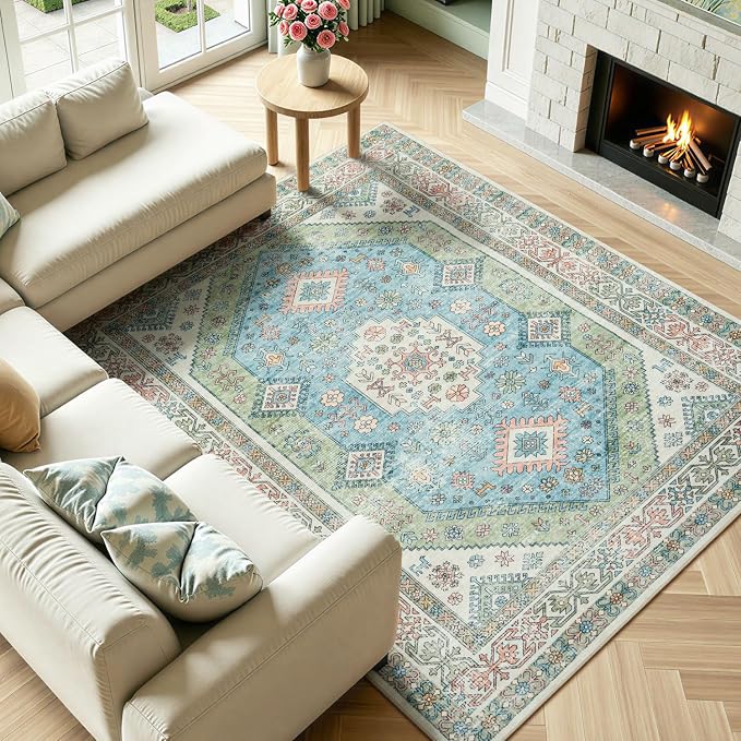 Lofus Vintage Living Room Rugs 5x7, Soft Machine Washable Area Rug - Image 4