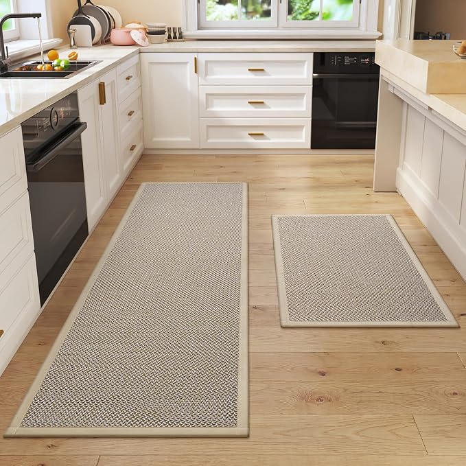 Kitchen Rugs Set of 2, Soft Kitchen Mats by QiCaiJia