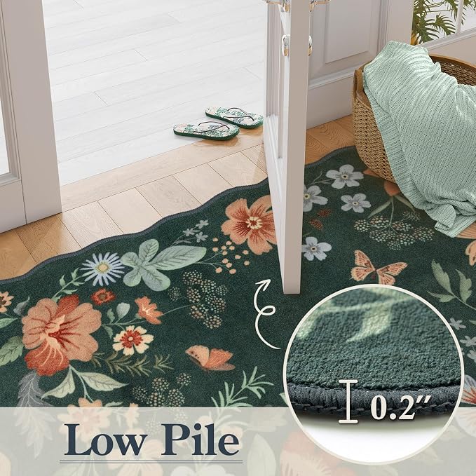 Lahome Floral Hallway Runner Rug Non Slip, Kitchen Runners Carpet - Image 5