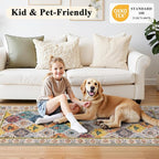 HEBE Washable Hallway Runner Rug 2'x 5' Non Slip Kitchen Rugs Runner, Low Pile - Image 7