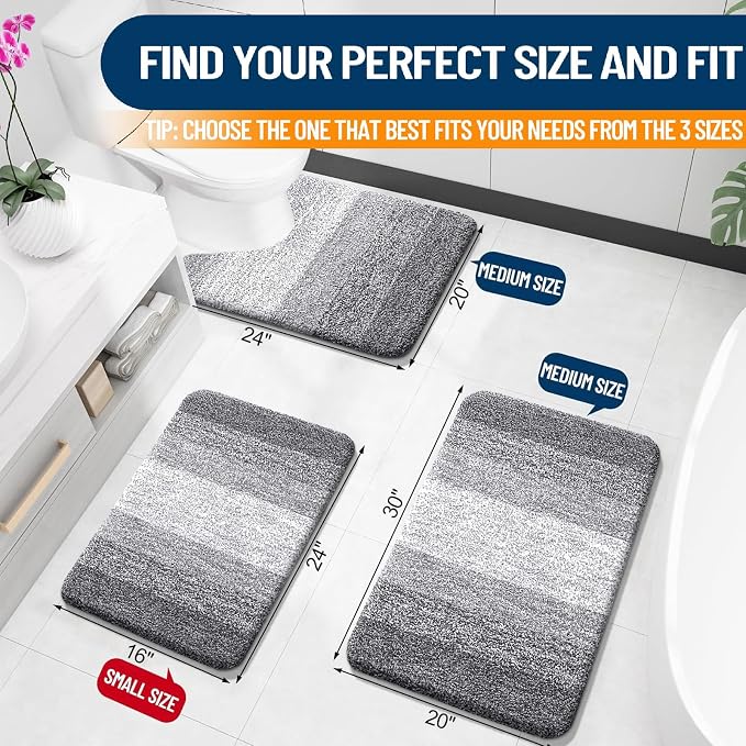 OLANLY Bathroom Runner Rugs Mat 70x20, Extra Soft Absorbent Microfiber Bath Rugs - Image 2