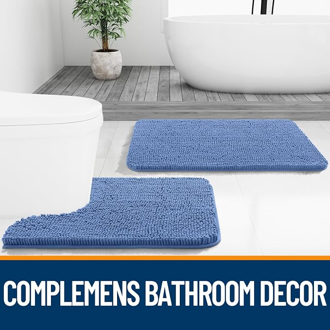 OLANLY Bathroom Rugs 30x20, Extra Soft Absorbent Chenille Bath Rugs, Rubber - Image 8