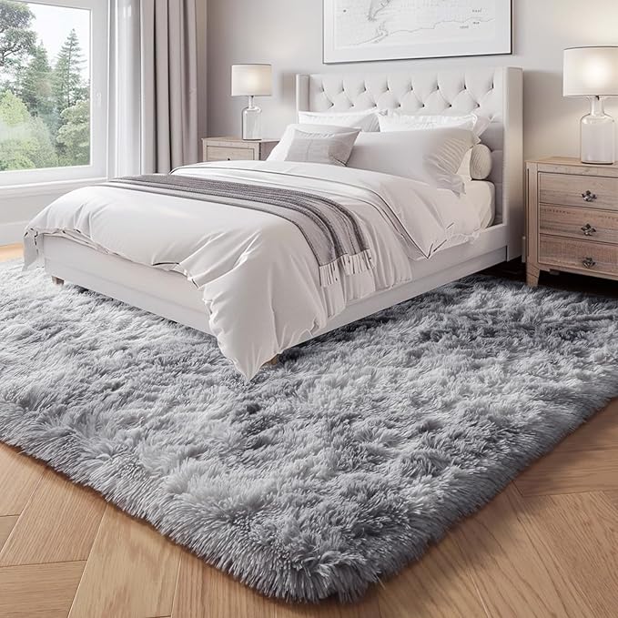 PAGISOFE Abstract Shaggy Machine Washable Area Rug 4' x 6' Plush Soft Fluffy - Image 4
